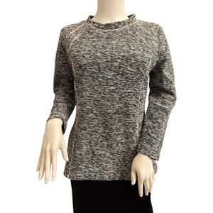 Ann Taylor Black and White Tweed Long Sleeve Top Size Medium